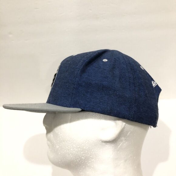 Brooklyn Nets Hat Snap Back Blue Denim Mitchell Ness NBA Basketball Mens - Picture 3 of 9